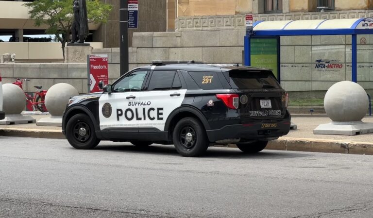 A police car parked in Buffalo streets, NYC