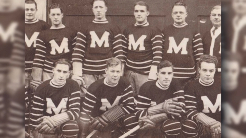 Vintage team photo of the Montreal Maroons players