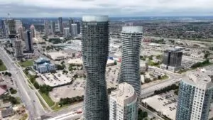Mississauga population growth shown through high-rise residential development in the city center